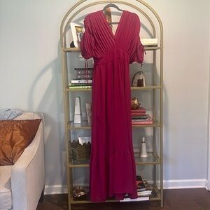 Raspberry colored long dress from Fabrik.